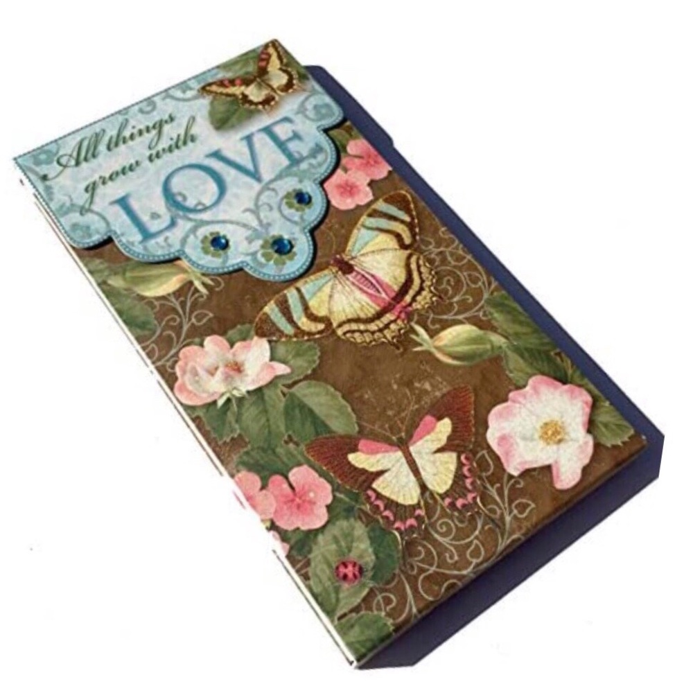 Punch Studio Embellished Long Notepad, All Things Grow with Love (95144)